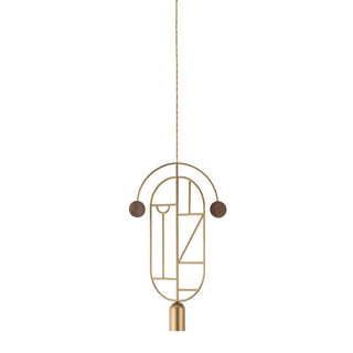 Nomon Wooden Dots pendant lamp gold structure 1 element 110 Volt Walnut WD07 - Buy now on ShopDecor - Discover the best products by NOMON design