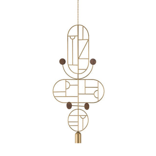 Nomon Wooden Dots pendant lamp gold structure 3 elements 110 Volt Walnut WDS15 - Buy now on ShopDecor - Discover the best products by NOMON design