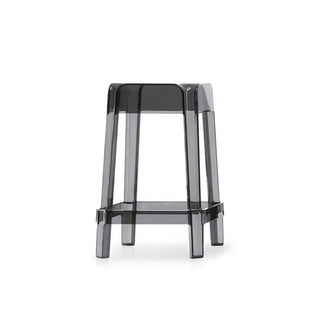 Pedrali Rubik 582 outdoor plastic stool with seat H.25 19/32 inch Pedrali Transparent smoke grey FU - Buy now on ShopDecor - Discover the best products by PEDRALI design