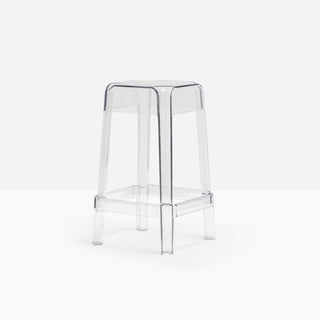 Pedrali Rubik 582 outdoor plastic stool with seat H.25 19/32 inch Transparent - Buy now on ShopDecor - Discover the best products by PEDRALI design