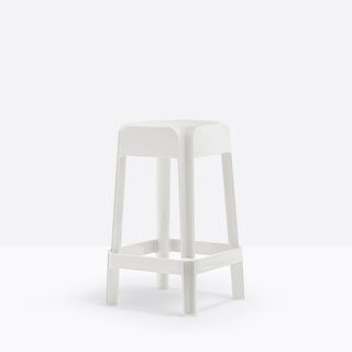 Pedrali Rubik 582 outdoor plastic stool with seat H.25 19/32 inch White - Buy now on ShopDecor - Discover the best products by PEDRALI design