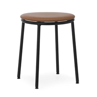 Normann Copenhagen Circa black steel stool with upholstery ultra leather seat h. 17 2/3 in. Buy on Shopdecor NORMANN COPENHAGEN collections