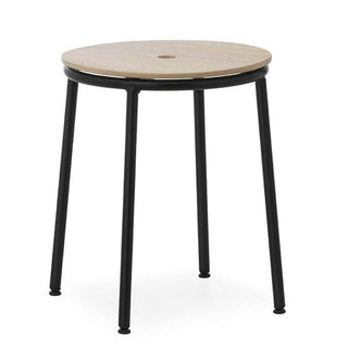 Normann Copenhagen Circa black steel stool with oak seat h. 17 2/3 in. Buy on Shopdecor NORMANN COPENHAGEN collections