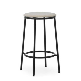 Normann Copenhagen Circa black steel stool with upholstery fabric seat h. 25 2/3 in. - Buy now on ShopDecor - Discover the best products by NORMANN COPENHAGEN design