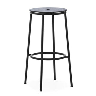 Normann Copenhagen Circa black steel stool with oak seat h. 29 1/2 in. - Buy now on ShopDecor - Discover the best products by NORMANN COPENHAGEN design