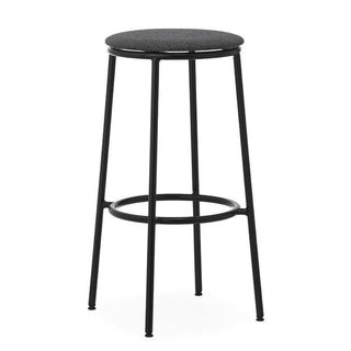 Normann Copenhagen Circa black steel stool with upholstery fabric seat h. 29 1/2 in. - Buy now on ShopDecor - Discover the best products by NORMANN COPENHAGEN design