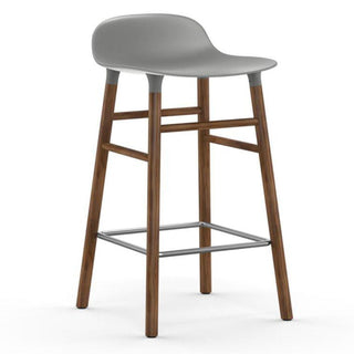 Normann Copenhagen Form walnut bar stool with polypropylene seat h. 25 2/3 in. - Buy now on ShopDecor - Discover the best products by NORMANN COPENHAGEN design