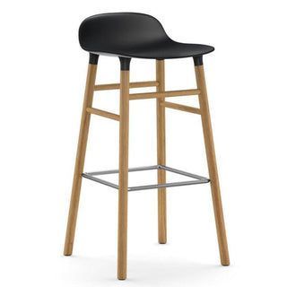 Normann Copenhagen Form oak bar stool with polypropylene seat h. 29 1/2 in. - Buy now on ShopDecor - Discover the best products by NORMANN COPENHAGEN design