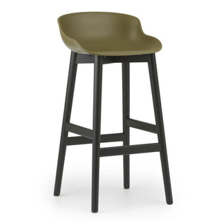 Normann Copenhagen Hyg black oak bar stool with polypropylene seat h. 29 1/2 in. - Buy now on ShopDecor - Discover the best products by NORMANN COPENHAGEN design