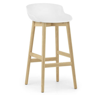 Normann Copenhagen Hyg oak bar stool with polypropylene seat h. 29 1/2 in. - Buy now on ShopDecor - Discover the best products by NORMANN COPENHAGEN design