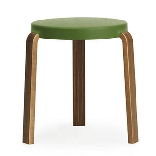 Normann Copenhagen Tap polypropylene stool with walnut legs h. 17 in. - Buy now on ShopDecor - Discover the best products by NORMANN COPENHAGEN design