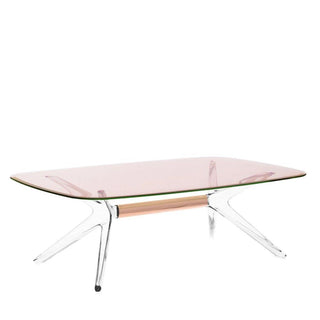 Kartell Blast rectangular side table with crystal bronze structure and pink top h. 15.74 inch Buy on Shopdecor KARTELL collections