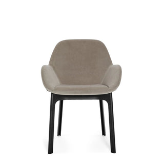 Kartell Clap armchair in Aquaclean fabric with black structure Kartell Aquaclean 1 Ecru - Buy now on ShopDecor - Discover the best products by KARTELL design