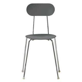 Magis Mariolina polypropylene stackable chair with chromed frame h. 33.46 inch Magis Anthracite grey 1420C - Buy now on ShopDecor - Discover the best products by MAGIS design