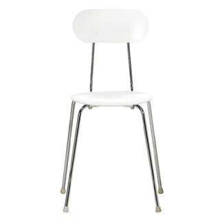 Magis Mariolina polypropylene stackable chair with chromed frame h. 33.46 inch Magis White 1700C - Buy now on ShopDecor - Discover the best products by MAGIS design