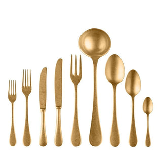 Mepra Michelangelo Vintage 75-piece flatware set pewter Mepra Gold Pewter - Buy now on ShopDecor - Discover the best products by MEPRA design