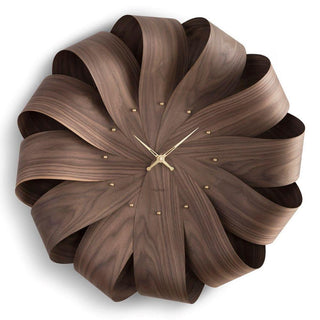 Nomon Brisa XL Walnut wall clock diam. 29.53 inch Brass - Buy now on ShopDecor - Discover the best products by NOMON design