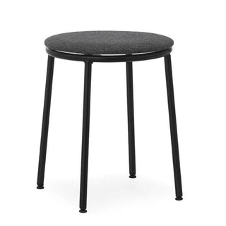 Normann Copenhagen Circa black steel stool with upholstery fabric seat h. 17 2/3 in. Normann Copenhagen Circa Main Line flax MLF16 - Buy now on ShopDecor - Discover the best products by NORMANN COPENHAGEN design