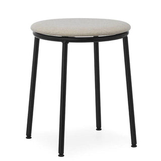 Normann Copenhagen Circa black steel stool with upholstery fabric seat h. 17 2/3 in. Normann Copenhagen Circa Main Line flax MLF20 - Buy now on ShopDecor - Discover the best products by NORMANN COPENHAGEN design