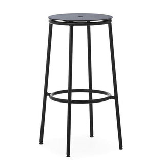 Normann Copenhagen Circa black steel stool h. 29 1/2 in. - Buy now on ShopDecor - Discover the best products by NORMANN COPENHAGEN design