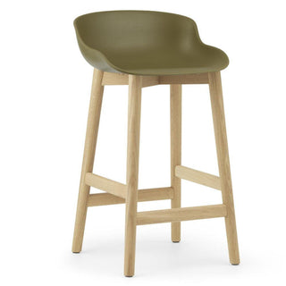 Normann Copenhagen Hyg oak bar stool with polypropylene seat h. 25 2/3 in. Normann Copenhagen Hyg Olive - Buy now on ShopDecor - Discover the best products by NORMANN COPENHAGEN design