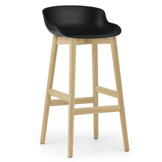 Normann Copenhagen Hyg oak bar stool with polypropylene seat h. 29 1/2 in. Normann Copenhagen Hyg Black - Buy now on ShopDecor - Discover the best products by NORMANN COPENHAGEN design