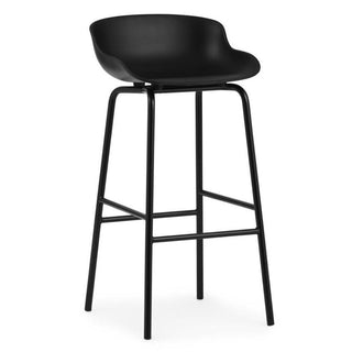 Normann Copenhagen Hyg steel bar stool with polypropylene seat h. 29 1/2 in. Normann Copenhagen Hyg Black - Buy now on ShopDecor - Discover the best products by NORMANN COPENHAGEN design