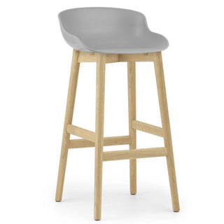 Normann Copenhagen Hyg oak bar stool with polypropylene seat h. 29 1/2 in. Normann Copenhagen Hyg Grey - Buy now on ShopDecor - Discover the best products by NORMANN COPENHAGEN design