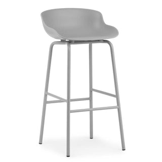 Normann Copenhagen Hyg steel bar stool with polypropylene seat h. 29 1/2 in. Normann Copenhagen Hyg Grey - Buy now on ShopDecor - Discover the best products by NORMANN COPENHAGEN design