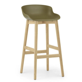 Normann Copenhagen Hyg oak bar stool with polypropylene seat h. 29 1/2 in. Normann Copenhagen Hyg Olive - Buy now on ShopDecor - Discover the best products by NORMANN COPENHAGEN design