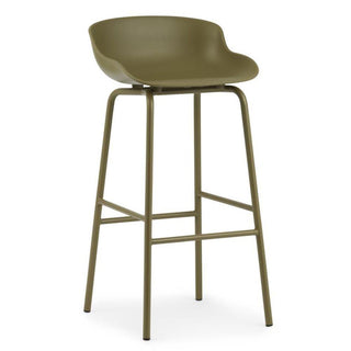 Normann Copenhagen Hyg steel bar stool with polypropylene seat h. 29 1/2 in. Normann Copenhagen Hyg Olive - Buy now on ShopDecor - Discover the best products by NORMANN COPENHAGEN design