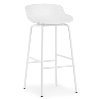 Normann Copenhagen Hyg steel bar stool with polypropylene seat h. 29 1/2 in. Normann Copenhagen Hyg White - Buy now on ShopDecor - Discover the best products by NORMANN COPENHAGEN design