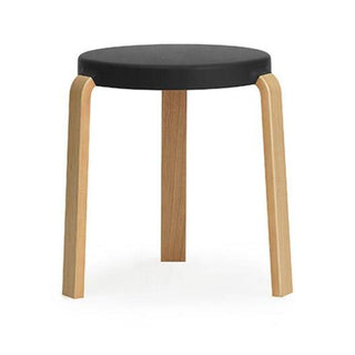 Normann Copenhagen Tap polypropylene stool with oak legs h. 17 in. Normann Copenhagen Tap Black - Buy now on ShopDecor - Discover the best products by NORMANN COPENHAGEN design