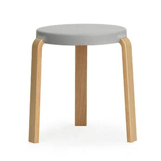 Normann Copenhagen Tap polypropylene stool with oak legs h. 17 in. Normann Copenhagen Tap Grey - Buy now on ShopDecor - Discover the best products by NORMANN COPENHAGEN design