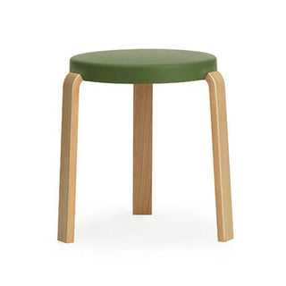 Normann Copenhagen Tap polypropylene stool with oak legs h. 17 in. Normann Copenhagen Tap Olive - Buy now on ShopDecor - Discover the best products by NORMANN COPENHAGEN design