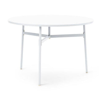 Normann Copenhagen Union table with laminate top diam. 43 1/4 in, h. 29 1/3 in. and steel legs Normann Copenhagen Union White - Buy now on ShopDecor - Discover the best products by NORMANN COPENHAGEN design
