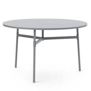 Normann Copenhagen Union table with laminate top diam. 47 1/4 in, h. 29 1/3 in. and steel legs Normann Copenhagen Union Grey - Buy now on ShopDecor - Discover the best products by NORMANN COPENHAGEN design