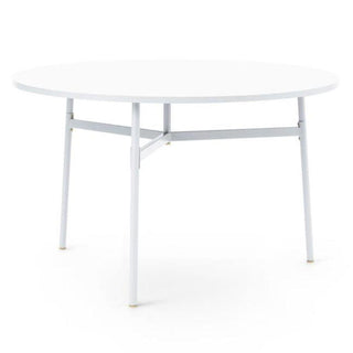 Normann Copenhagen Union table with laminate top diam. 47 1/4 in, h. 29 1/3 in. and steel legs Normann Copenhagen Union White - Buy now on ShopDecor - Discover the best products by NORMANN COPENHAGEN design