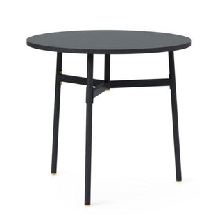 Normann Copenhagen Union table with laminate top diam. 31 1/2 in, h. 29 1/3 in. and steel legs Normann Copenhagen Union Black - Buy now on ShopDecor - Discover the best products by NORMANN COPENHAGEN design