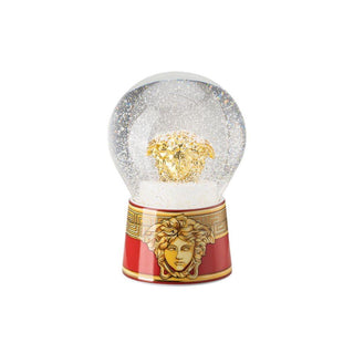 Versace meets Rosenthal Medusa Amplified Golden Coin glass sphere with snow effect h. 4.73 inch Buy on Shopdecor VERSACE HOME collections