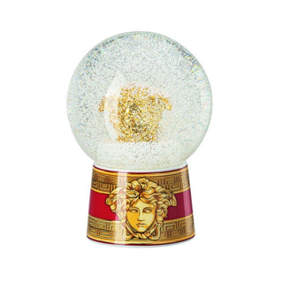 Versace meets Rosenthal Medusa Amplified Golden Coin glass sphere with snow effect h. 6.62 inch Buy on Shopdecor VERSACE HOME collections