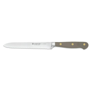 Wusthof Classic Color serrated utility knife 5" Wusthof Velvet Oyster - Buy now on ShopDecor - Discover the best products by WÜSTHOF design